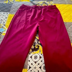 Fuchsia colored work pants